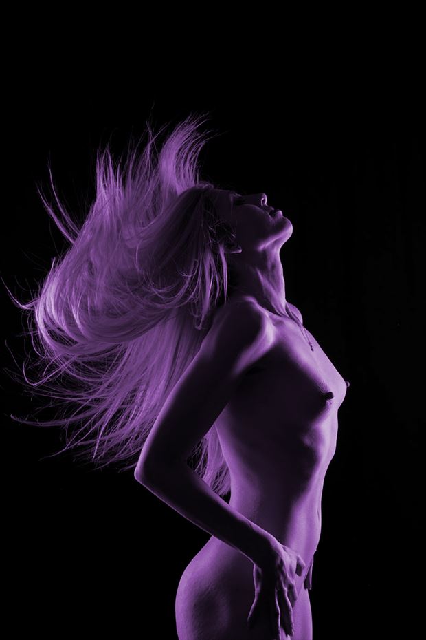 long hair in coloured light artistic nude photo by photographer dorola visual artist