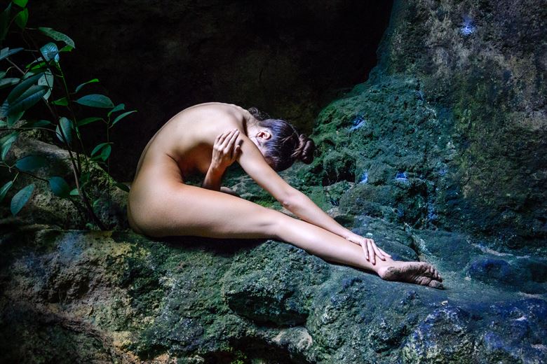 lost in a cenote in mexico artistic nude photo by photographer colinwardphotography