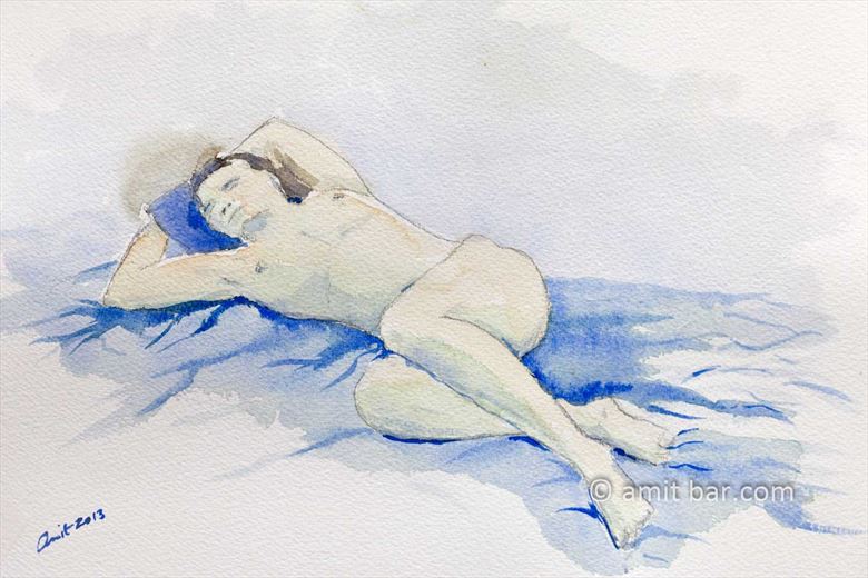 lying model artistic nude artwork by photographer bodypainter