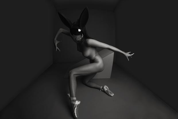 madked ballerina in the box artistic nude photo by photographer amyxphotography