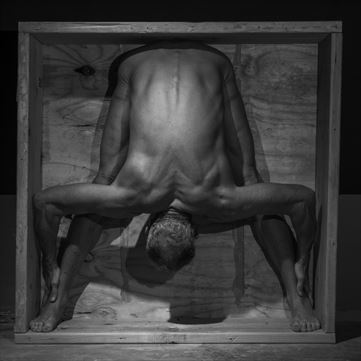man in box artistic nude photo by model artfitnessmodel