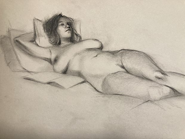 marija reclining artistic nude artwork by artist edoism