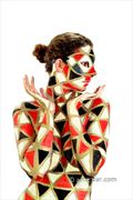 mask i body painting artwork by photographer bodypainter