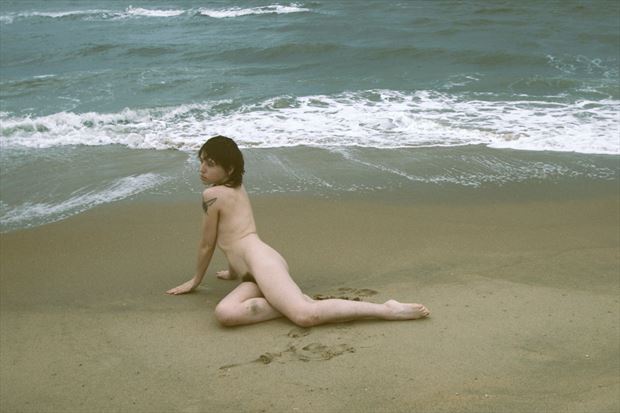 melancholic in the surf artistic nude photo by photographer kayakdude