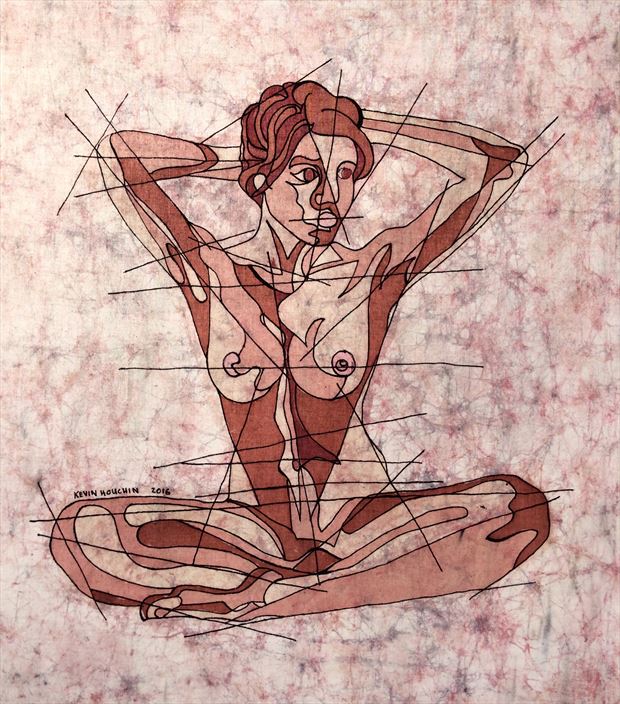melancholic seated artistic nude artwork by artist kevin houchin