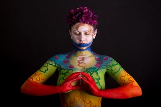 melissa bodypainted yoga artistic nude artwork by photographer hmr638