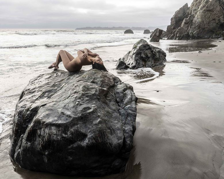 mermaid out of water artistic nude photo by model seraphina
