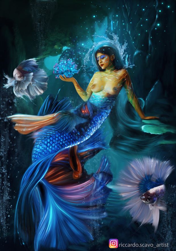 mermaid surreal artwork by artist riccardo scavo
