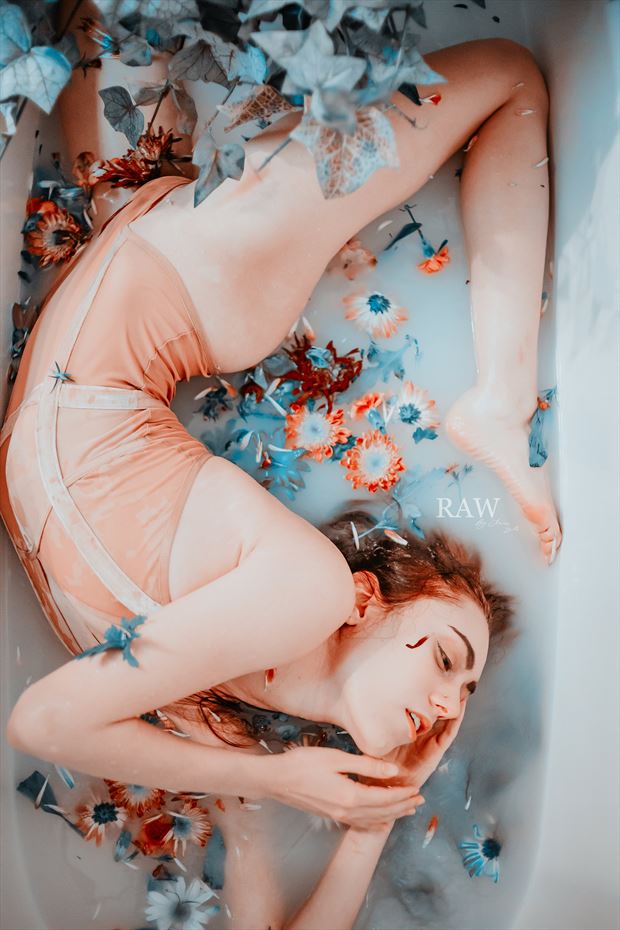 milk bath lingerie photo by model jayde on film