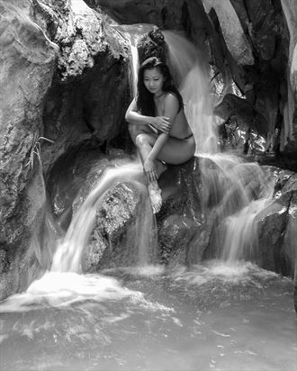 misha in the waterfall los angeles artistic nude photo by photographer creator of light