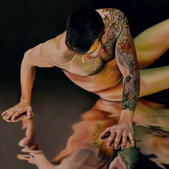 modern narcissus artistic nude artwork by artist dan simoneau artist