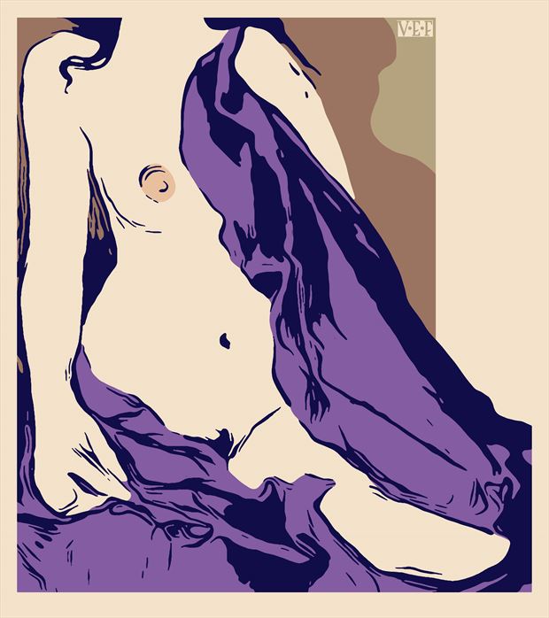 molly s purple robe artistic nude artwork by artist van evan fuller