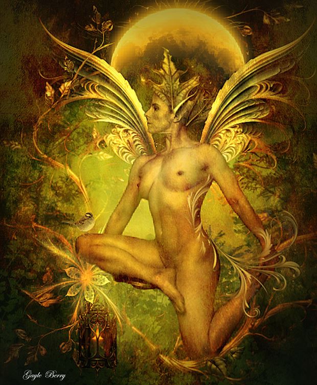 moon fairy artistic nude artwork by artist gayle berry