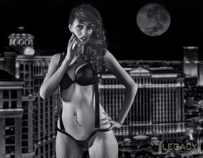moon over las vegas in b w lingerie photo by photographer legacyphotographyllc