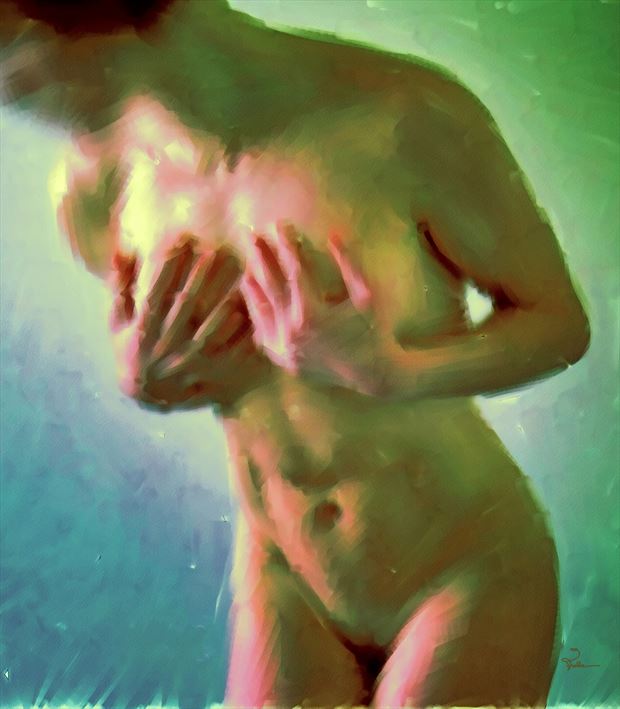 muriel torso with hands artistic nude artwork by artist van evan fuller