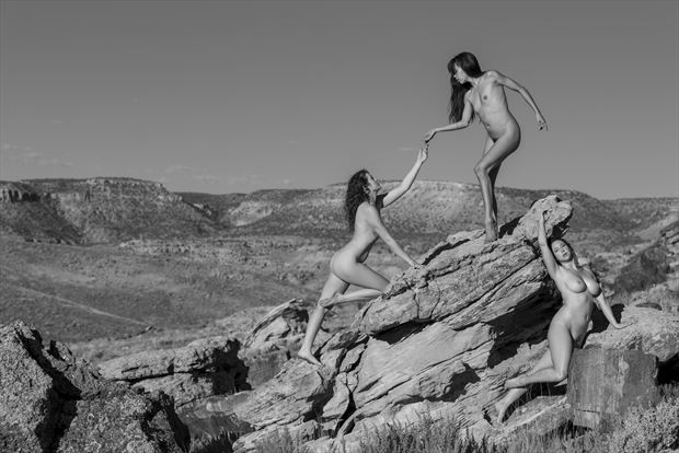 muses on the rocks artistic nude artwork by photographer podraskyfineart