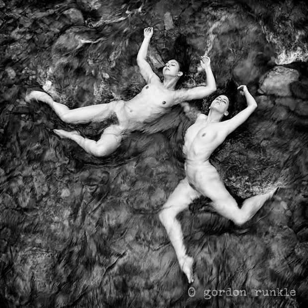 naiads in the stream artistic nude photo by photographer gordon runkle