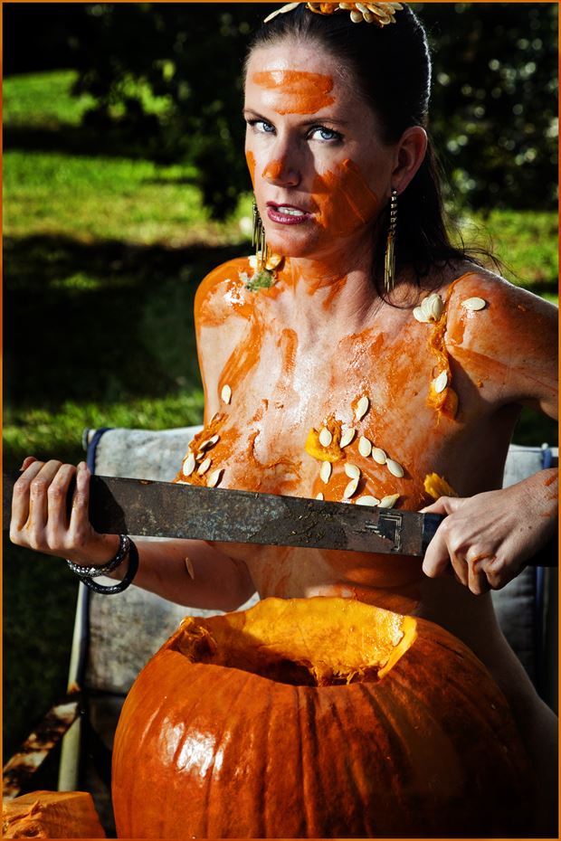 naked pumpkin carving artistic nude photo by photographer dpaphoto