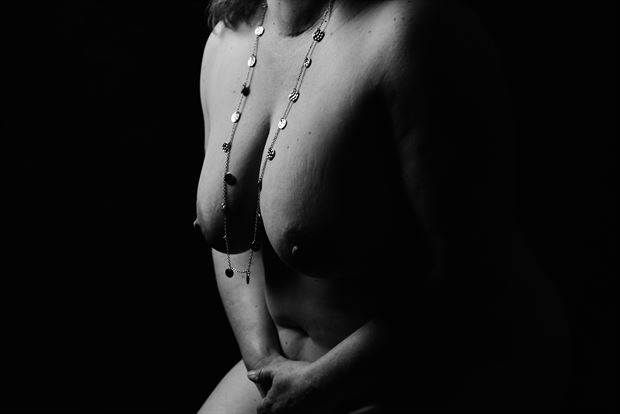 necklace on her knees artistic nude photo by photographer phoenix flower