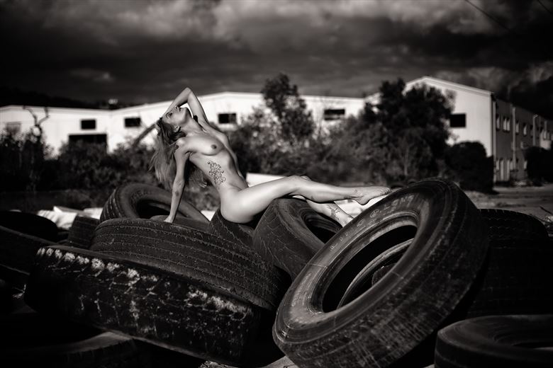 nicky with tyres artistic nude photo by photographer pheonix