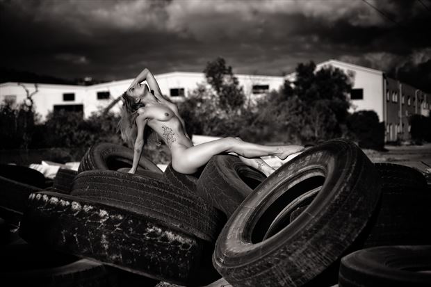 nicky with tyres artistic nude photo by photographer pheonix