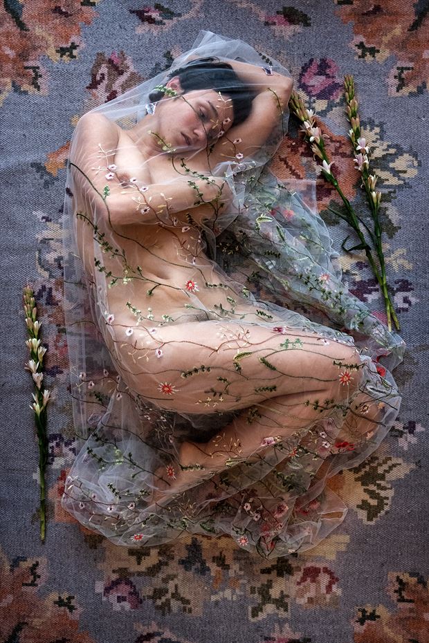 noa covered in flowers artistic nude photo by photographer benernst