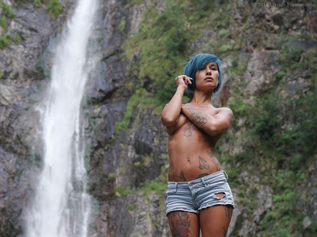 nude at the waterfall tattoos photo by photographer davide fiammenghi