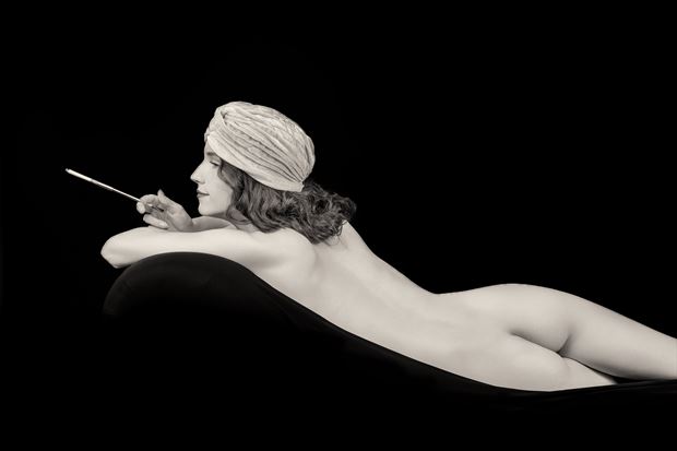 nude flapper smoking artistic nude photo by photographer christopher harwood