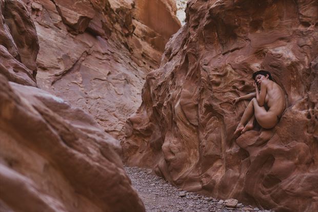 nude in a canyon artistic nude photo by model kristy jessica