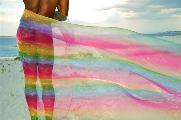 nude in rainbow fabric implied nude photo by photographer prairie_visions