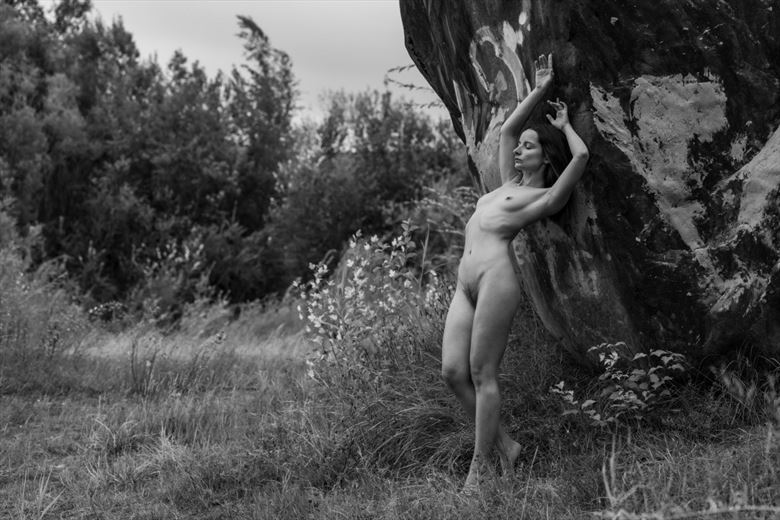 nude near the rock artistic nude photo by model lileya