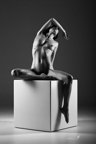 nude on a square box artistic nude photo by photographer amazilia photography