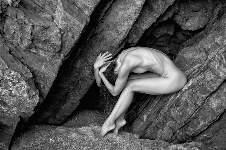 nude sand and rock wall artistic nude photo by photographer philip turner