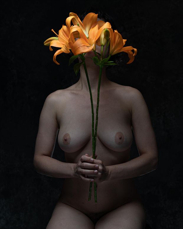 nude with orange lilies artistic nude photo by photographer thatzkatz