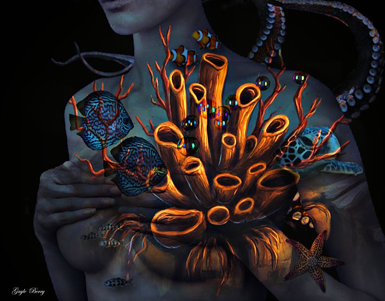 ocean goddess surreal artwork by artist gayle berry