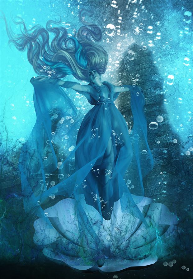 ocean s rose fantasy artwork by artist karinclaessonart