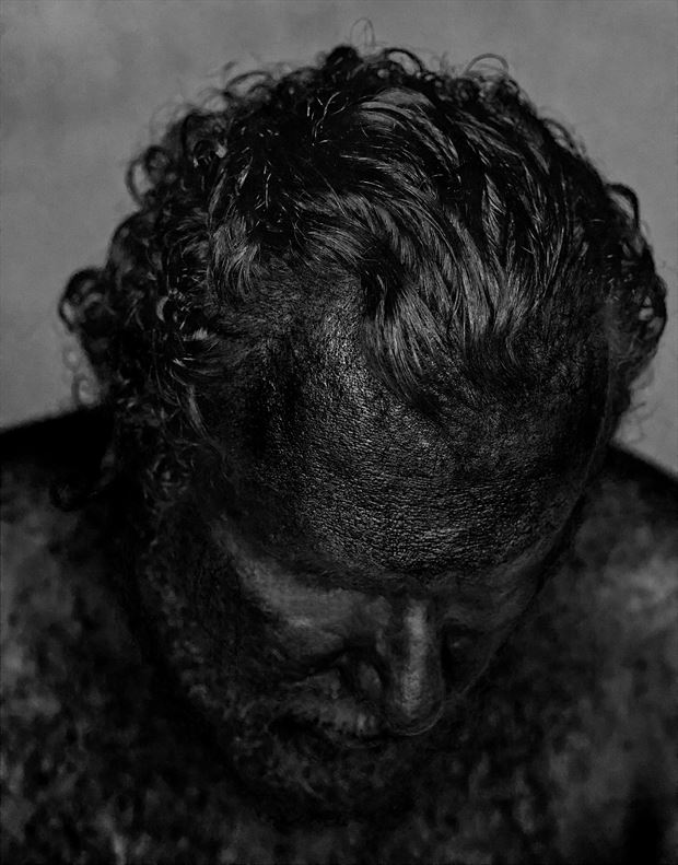 oil man chiaroscuro photo by model cosmopolitano