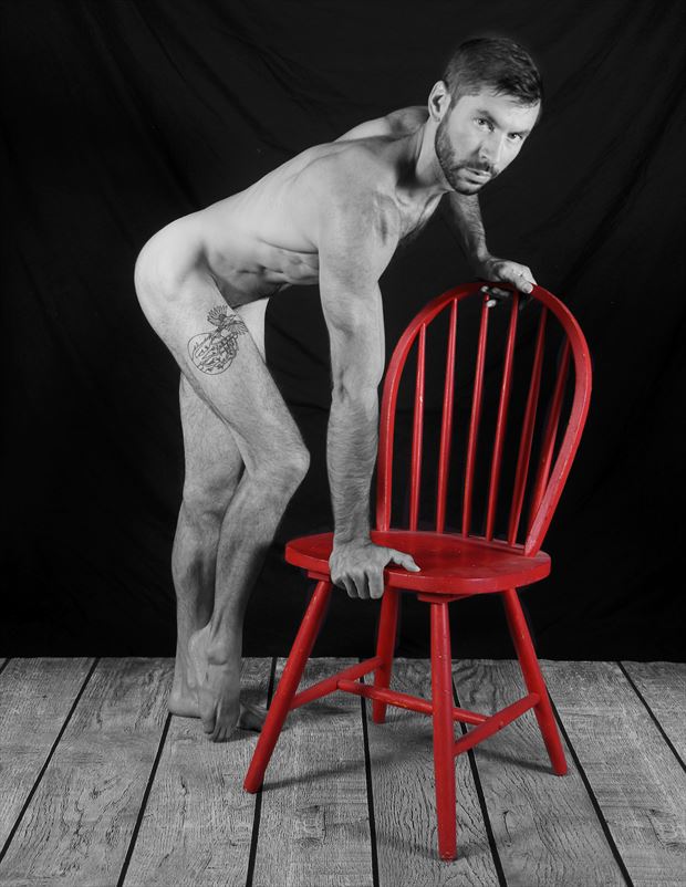 old red chair joseph i artistic nude photo by photographer ebutterfieldphotog