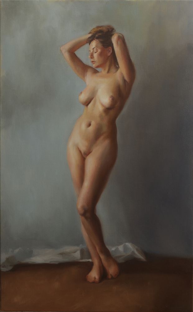 olga in standing pose artistic nude artwork by artist edoism
