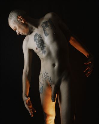 on fire artistic nude photo by model marschmellow