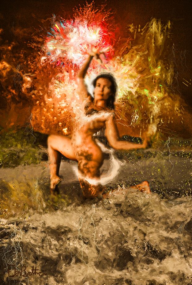 on fire surreal artwork by artist derbuettner