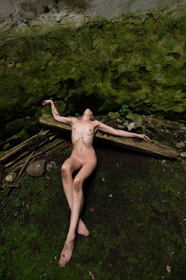 on the floor of the silo artistic nude photo by model dorola visual artist