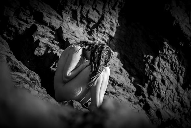on the rocks artistic nude photo by artist michael crafter photography