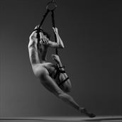one wing self suspension artistic nude photo by model ahna green