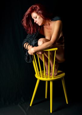 one yellow chair vi artistic nude artwork by photographer photo kubitza