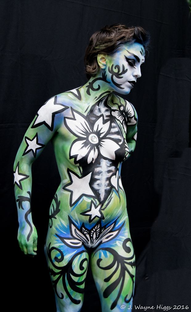 painted female model artistic nude artwork by photographer j wayne higgs