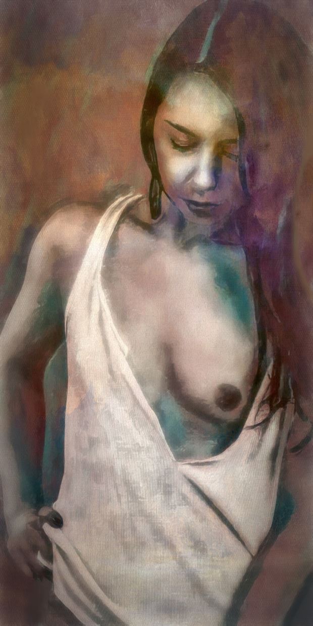 painted lady artistic nude artwork by artist charles caramella