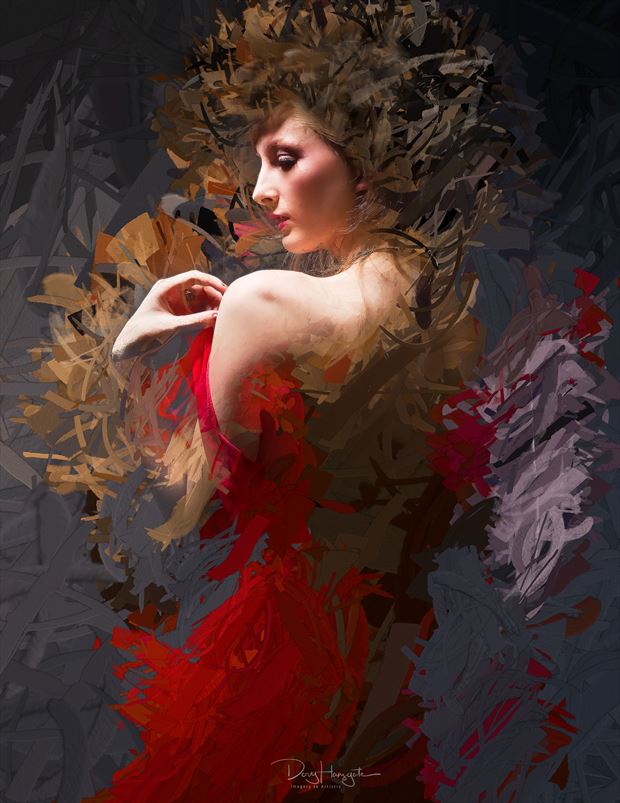 painted red sensual artwork by photographer dhansgate