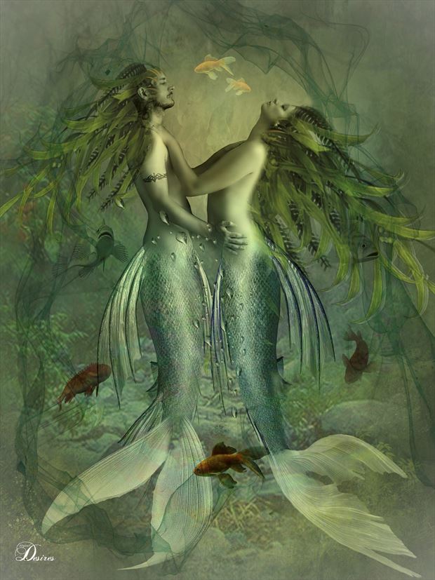 passion under the sea artistic nude artwork by artist digital desires