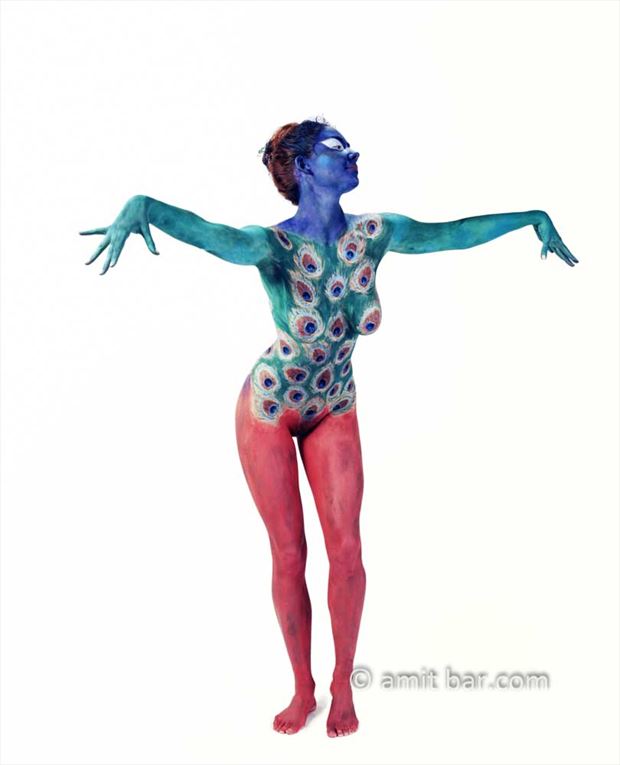 peacock ii body painting artwork by photographer bodypainter